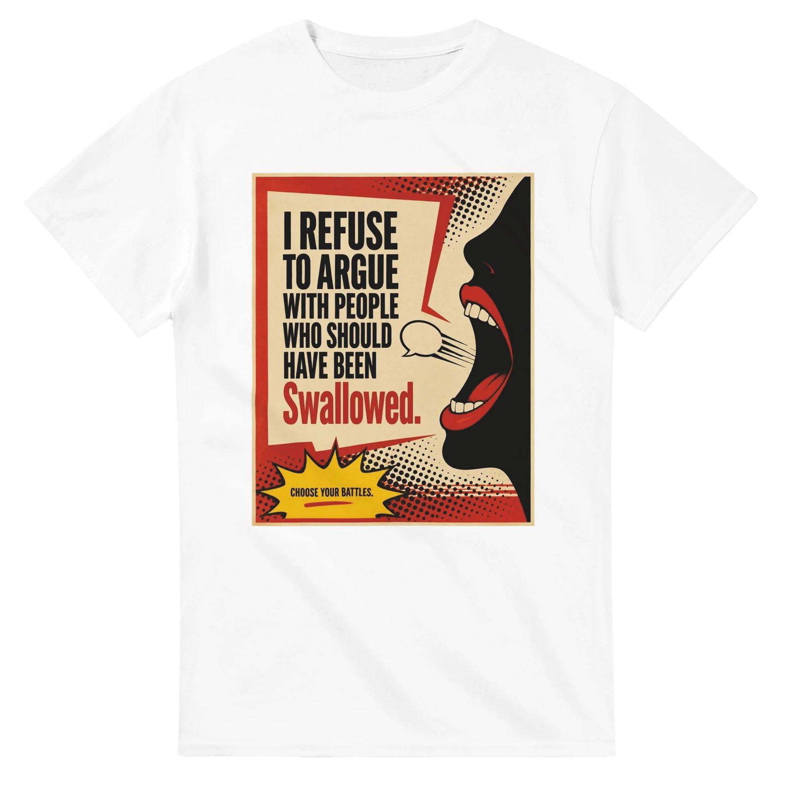 I Refuse To Argue Sarcastic Comedy Graphic T-Shirt - Heavyweight Cotton Tee - Image 3