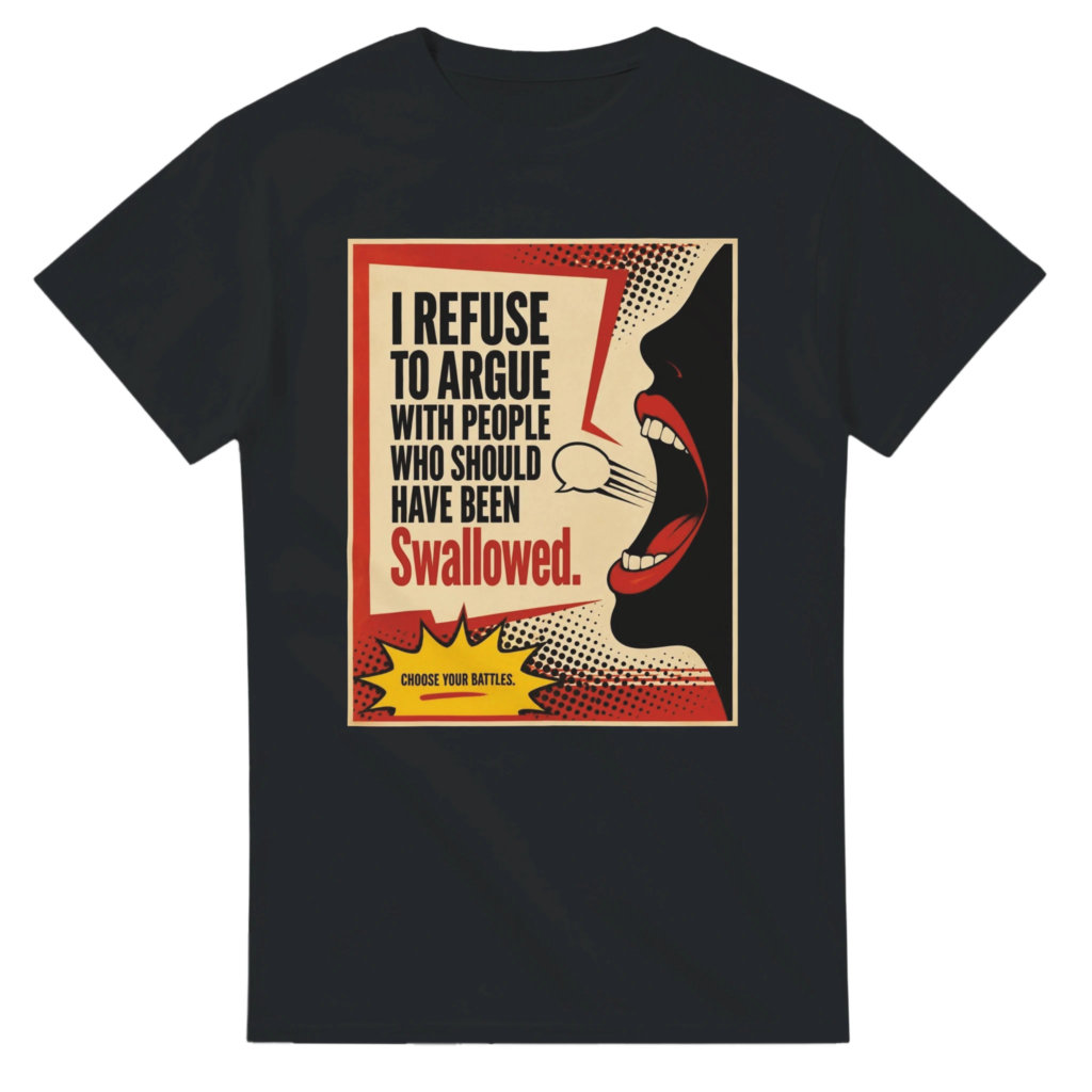 I Refuse To Argue Sarcastic Comedy Graphic T-Shirt - Heavyweight Cotton Tee
