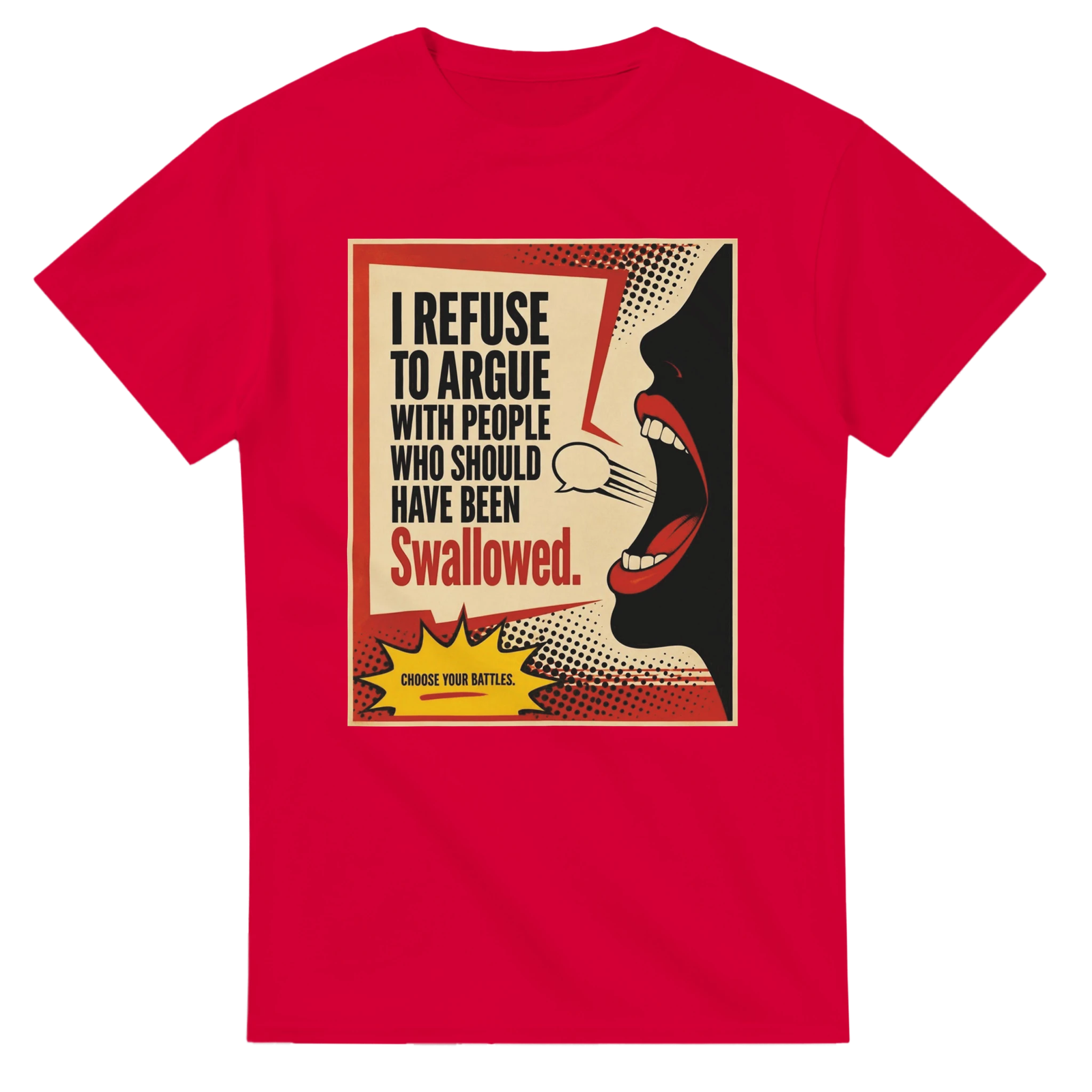 I Refuse To Argue Sarcastic Comedy Graphic T-Shirt - Heavyweight Cotton Tee - Image 2
